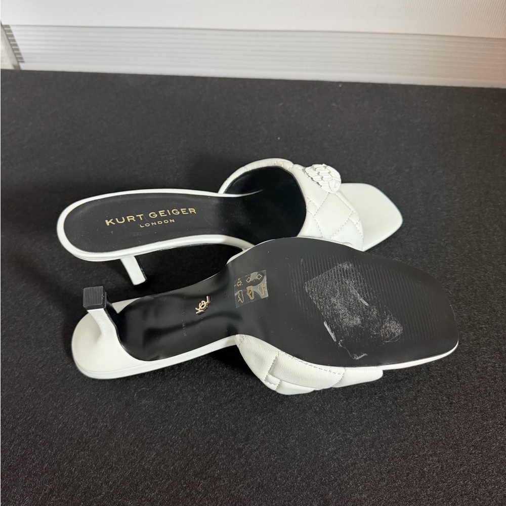 Kurt Geiger London Kensington White Quilted Leather Mules - Picture 4 of 4